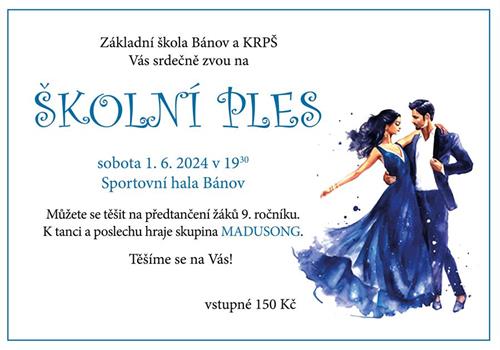 PŘIJMĚTE POZVÁNÍ NA ŠKOLNÍ PLES